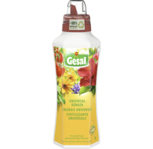 Gesal Universal-Dünger in einer 1 Liter Flasche für gesunde Pflanzen, hergestellt aus circa 100 Prozent Rezyklat.