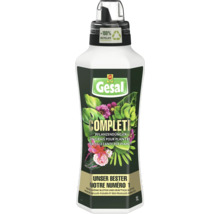 Gesal Complete Flüssigdünger für Pflanzen 1 Liter, Flasche aus circa 100 Prozent Recyclat, Gesal Logo.