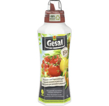 Gesal Bio Tomaten- und Peperonidünger, 1 Liter Flasche, vegan, Verpackung aus circa 100 Prozent Recyclat, Compo Logo, Gesal Logo.