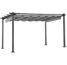 Pergola autoportante en aluminium avec toit rétractable pour terrasse et jardin.
