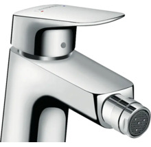 Mitigeur de bidet monocommande en métal chromé avec mousseur orientable pour la salle de bains.