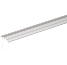 Silbernes Übergangsprofil aus Aluminium mit gerippter Oberfläche.