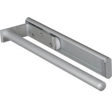 Porte-serviettes télescopique en aluminium à un bras pour montage mural.