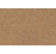 Carrelage en grès cérame aspect pierre naturelle marron, surface mate.