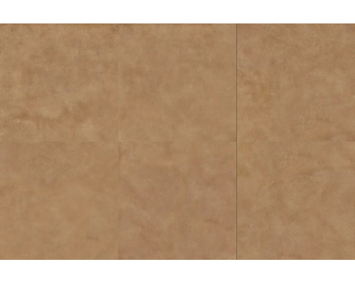 Carrelage en grès cérame aspect pierre naturelle marron, surface mate.