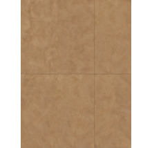Carrelage de sol en grès cérame aspect béton, surface mate, vue de quatre carreaux posés.