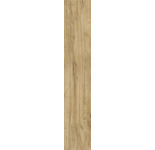 Lame de sol aspect bois avec veinage naturel et nœuds.