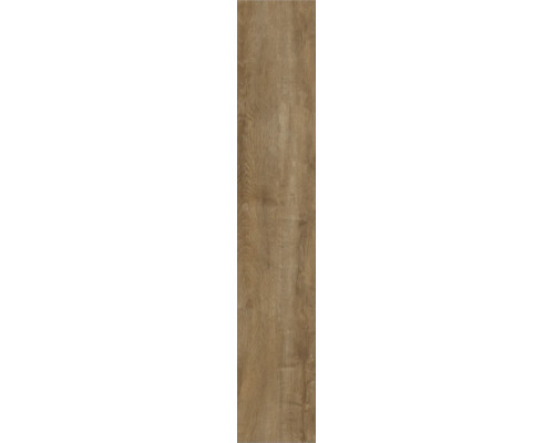 Sol stratifié avec aspect chêne et structure en bois perceptible.