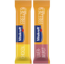 Vitakraft Freezies Hunde-Eis in den Geschmacksrichtungen Huhn und Leberwurst.