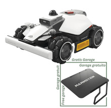 Mammotion Mähroboter mit Allradantrieb und einer passenden kostenlosen Garage.