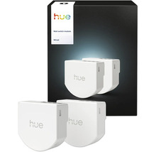 Module d'interrupteur mural Philips Hue en pack de deux, accessoires de maison intelligente filaires pour le contrôle de l'éclairage.
