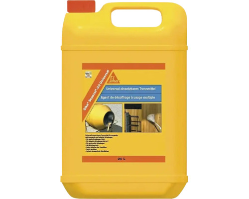 Bidon de 20 litres d'agent de décoffrage universel Sika Separol-33 pour coffrages et équipements de chantier.
