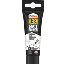 Pattex Colle de montage Kleben statt Bohren cristallin, Pattex Logo, Henkel Logo, fort maintien immédiat, tous matériaux, intérieur et extérieur.