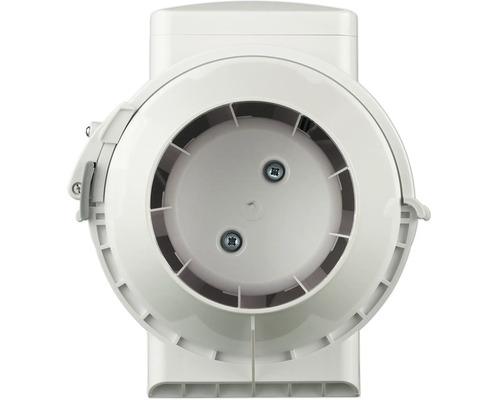 Weisser Rohrventilator aus Kunststoff für die Belüftung.