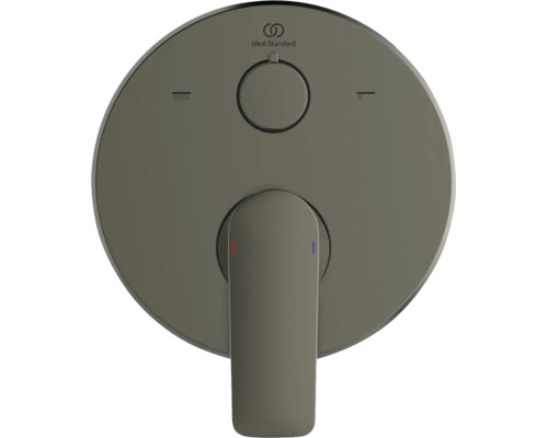 Mitigeur de bain monocommande encastré Ideal Standard avec inverseur, surface mate, design rond.