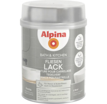 Peinture pour carrelage Alpina Bain et Cuisine satiné Granite pour carrelage mural et de sol en zones humides sans sous-couche à adhérence extrême.