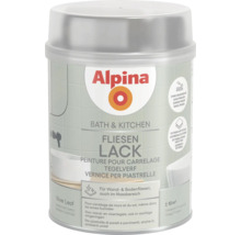 Peinture pour carrelage Alpina Bath and Kitchen pour carrelage mural et de sol en Silver Leaf satiné.