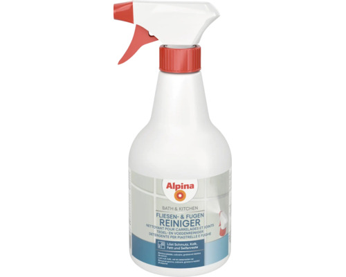Nettoyant Alpina pour carrelages et joints pour salle de bain et cuisine en spray contre la saleté, le calcaire, la graisse et le savon.