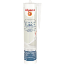 Silicone Alpina pour douche et baignoire transparent en cartouche avec buse pour pièces humides.