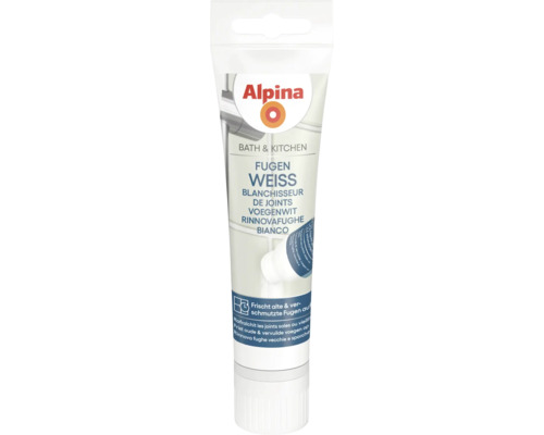 Tube de blanchisseur de joints Alpina pour salle de bain et cuisine afin de rafraîchir les joints anciens et sales.