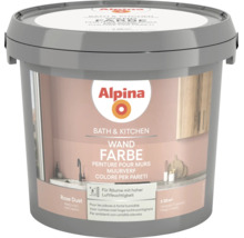 Peinture murale Alpina Bath and Kitchen, couleur Rose Dust, mate, pour pièces à forte humidité, rendement environ 20 mètres carrés.