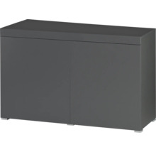 Aquarium-Unterschrank mit zwei Türen, griffloses Design, Anthrazit.