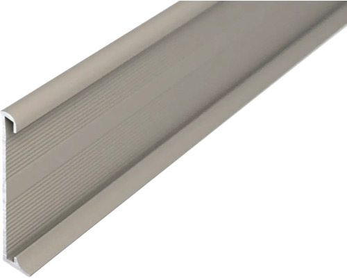 Aluminium-Abschlussprofil mit geriffelter Oberfläche.