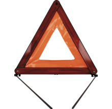 Klappbares Warndreieck mit Reflektoren und Metallstandfuß für die Pannenhilfe.
