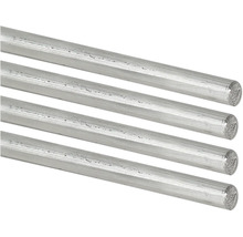 Vier Rundprofile aus Aluminium.