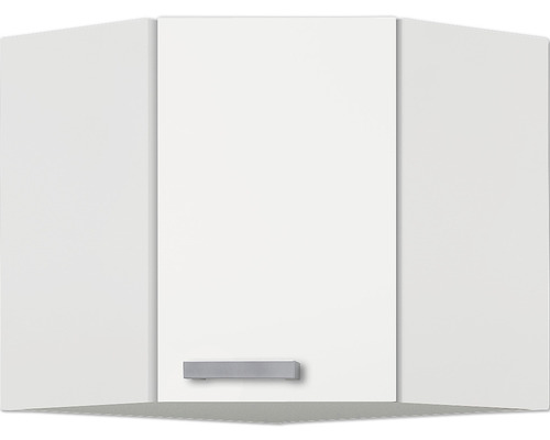 Meuble haut de cuisine d''angle blanc avec poignée