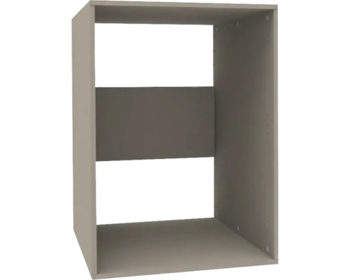 Caisson de meuble bas de cuisine gris pour appareils encastrables, sans portes