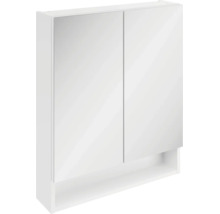 Armoire de toilette à deux portes pour salle de bains avec une étagère ouverte en dessous
