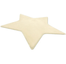 Cremeweißes Dekokissen in Sternform aus weichem Material.