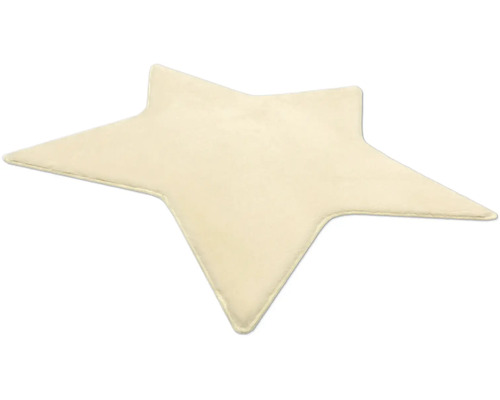 Cremeweißes Dekokissen in Sternform aus weichem Material.