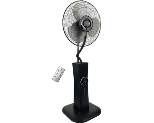 Climatech Nebelventilator mit Fernbedienung, Standventilator mit Sprühfunktion und Wassertank.