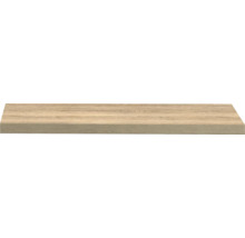 Tablette d'étagère en bois avec veinage naturel.