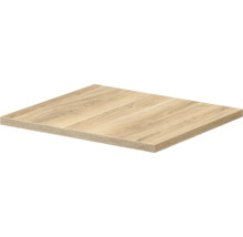 Tablette d'étagère rectangulaire avec décor chêne et veinage du bois visible.