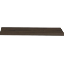 Étagère murale rectangulaire au décor de bois sombre.