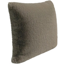 Coussin décoratif en fausse fourrure taupe