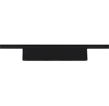 Linearer LED-Strahler für Schienensystem, schwarz, mit mehreren Lichtquellen in einer Reihe.