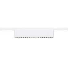 Lineares LED-Schienensystem-Modul in Weiss mit einer Reihe kleiner Linsen.
