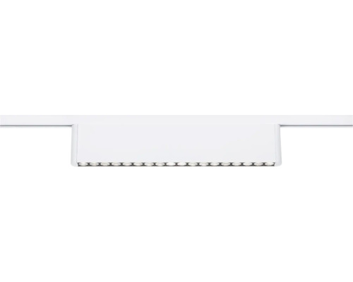 Lineares LED-Schienensystem-Modul in Weiss mit einer Reihe kleiner Linsen.