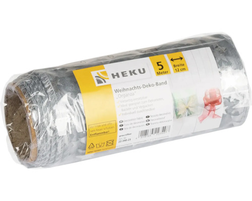 Ruban décoratif de Noël HEKU Organza 5 mètres de long 12 centimètres de large