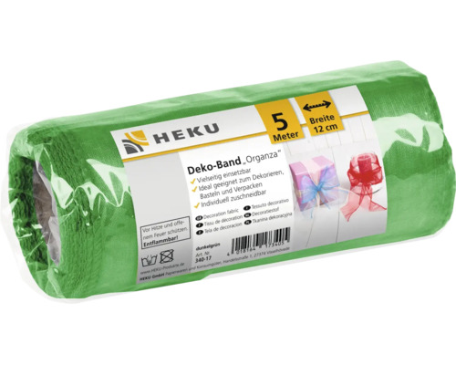 Ruban décoratif en organza HEKU sur rouleau 12 cm de large 5 mètres de long