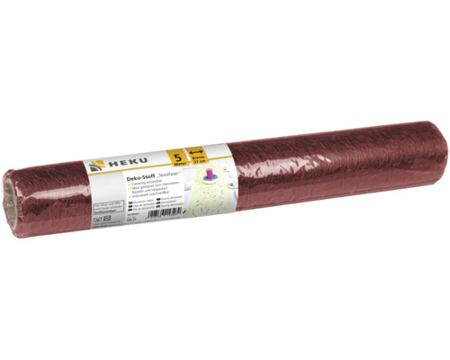 Tissu de décoration Heku fibre textile bordeaux sur rouleau de 5 mètres de long et 37 centimètres de large.