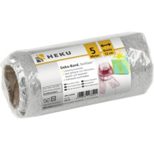 Ruban décoratif en fibre textile HEKU, 5 mètres de longueur, 12 centimètres de largeur, pour la décoration, le bricolage et l emballage.