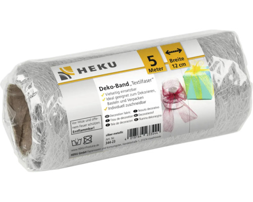 Ruban décoratif en fibre textile HEKU, 5 mètres de longueur, 12 centimètres de largeur, pour la décoration, le bricolage et l emballage.
