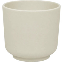 Cache-pot rond en céramique, blanc cassé.