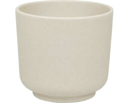 Cache-pot rond en céramique, blanc cassé.
