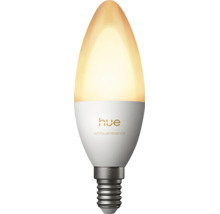 Ampoule LED Philips Hue White Ambiance en forme de bougie avec culot E14.